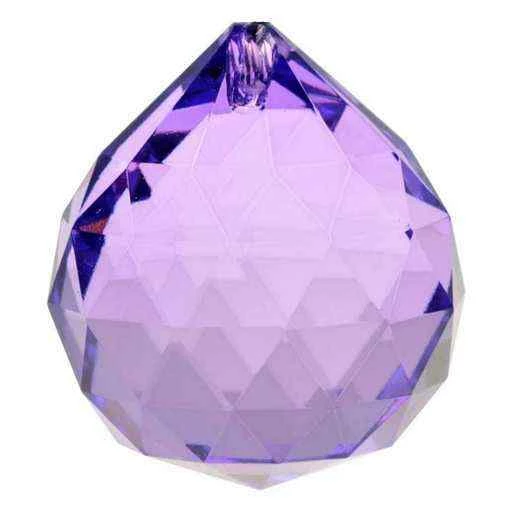 Cristallo Arcobaleno Sfera Viola - Qualità Aaa -- 4 Cm