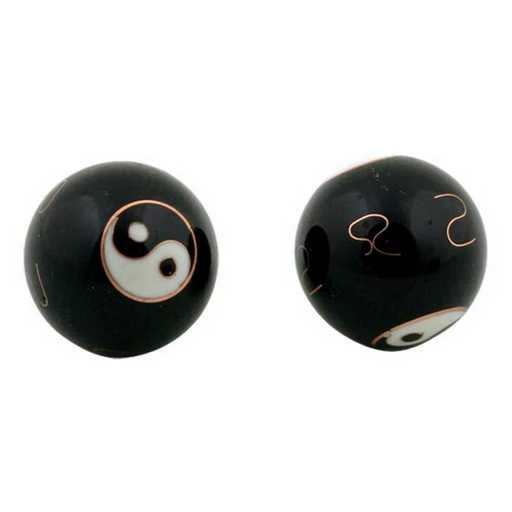 Sfere Qi Gong Yin Yang Nero -- 3,5 Cm
