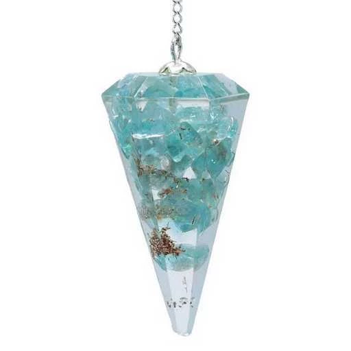Orgone Pendolo Apatite Sfaccettato Appuntito -- 11 G; 4 Cm
