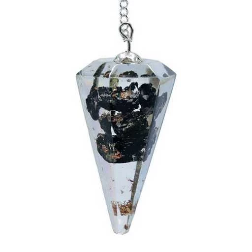 Orgone Pendolo Tormalina Nera Sfaccettata Appuntito -- 11 G