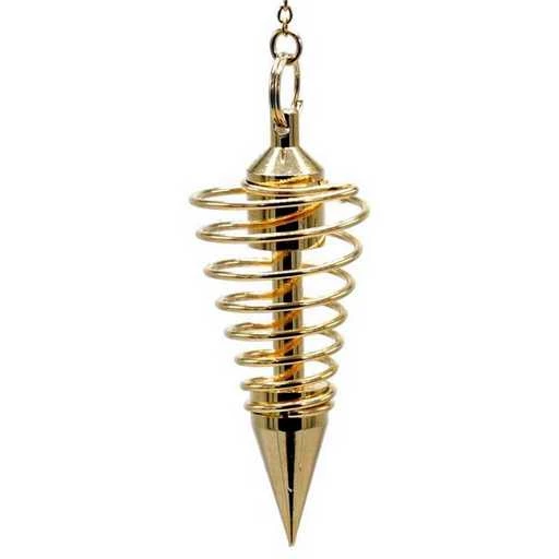 Pendolo A Spirale In Ottone Dorato -- 26 G; 6 Cm