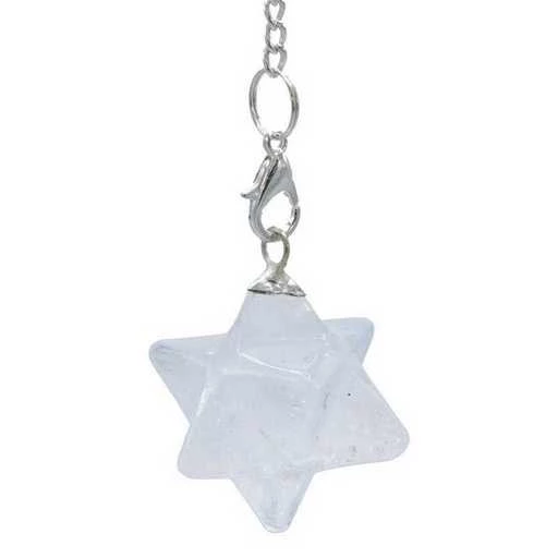 Pendolo Chakra Merkaba In Cristallo Di Rocca -- 3 Cm