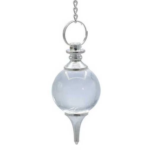 Pendolo Cristallo Di Rocca Catena Chakra -- 24 G; 4,5 Cm