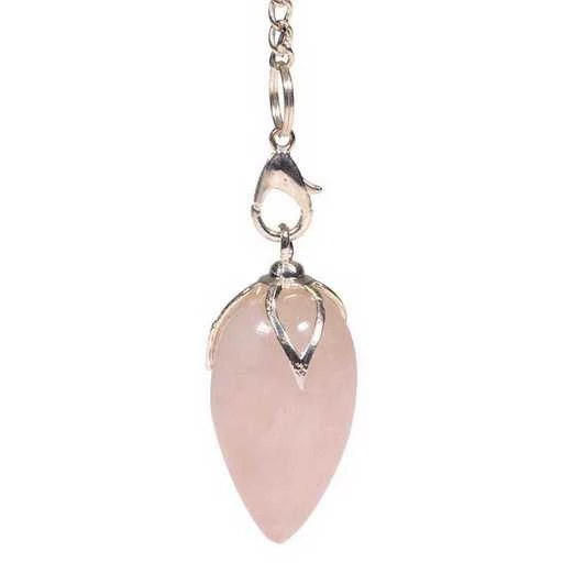 Pendolo Loto In Quarzo Rosa Appuntito -- 2,5-3 Cm