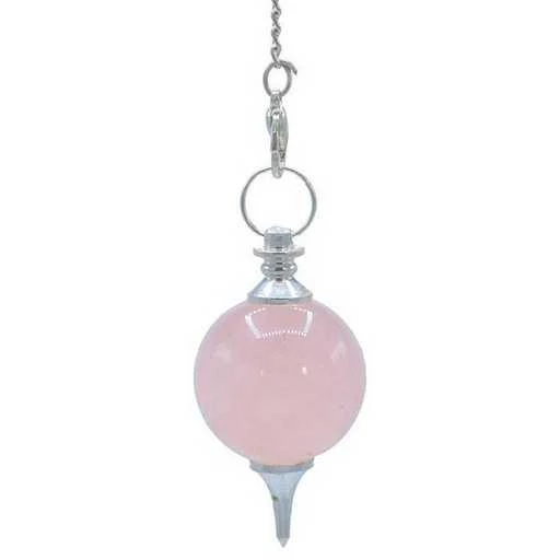 Pendolo Quarzo Rosa Catena Dei Chakra -- 24 G; 4,5 Cm