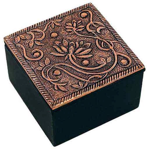 Scatola per gioielli Loto color rame -- 6x6x4 cm