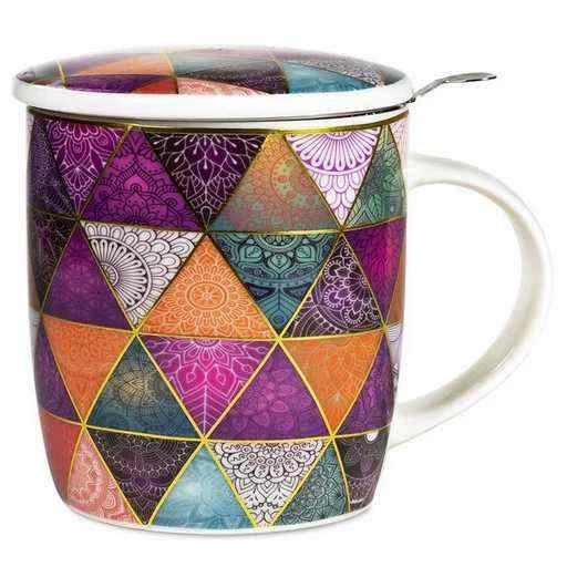 Mug Mandala da tè patchwork vcon infusore