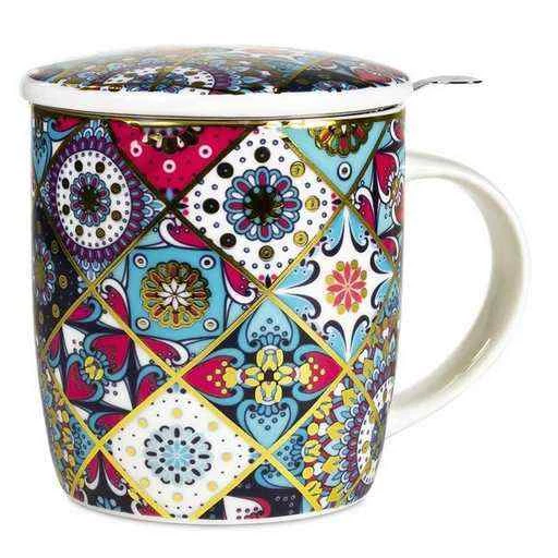 Mug Mandala da tè orientale con infusore