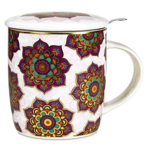 Mug Mandala da tè rosso con infusore