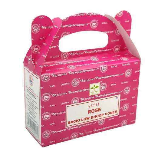 Coni Di Incenso Satya a flusso inverso backflow -- Rosa -- 24 coni