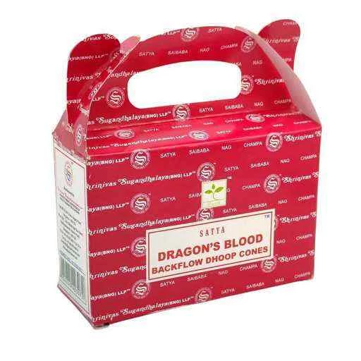 Coni Di Incenso Satya a flusso inverso backflow -- Sangue di drago -- 24 coni