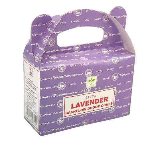 Coni Di Incenso Satya a flusso inverso backflow -- Lavanda -- 24 coni