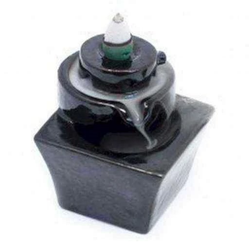 Incensiera in ceramica con riflusso backflow -- Round to Square -- 4x7.0x4 cm