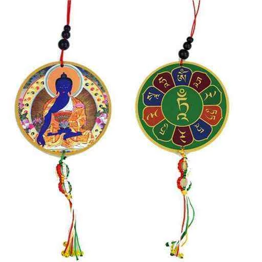 Pendente macchina/finestre Buddha medicina e dorje -- 8x36 c