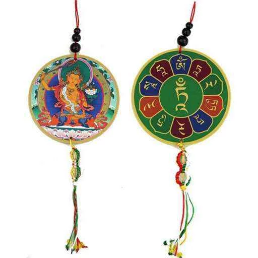 Pendente macchina/finestre Manjushri e dorje -- 8x36 cm
