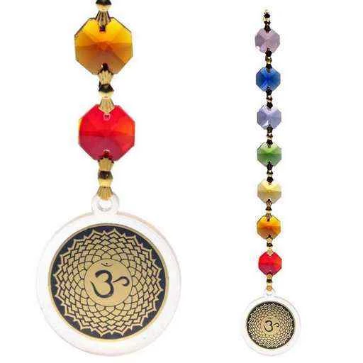 Feng Shui ciondolo deco. di Chakra della Corona Ohm -- 20 cm