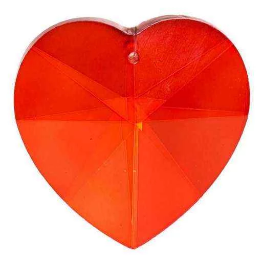 Cristallo cattura luce a forma di cuore rosso -- 5 cm