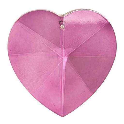 Cristallo cattura luce a forma di cuore rosa -- 5 cm