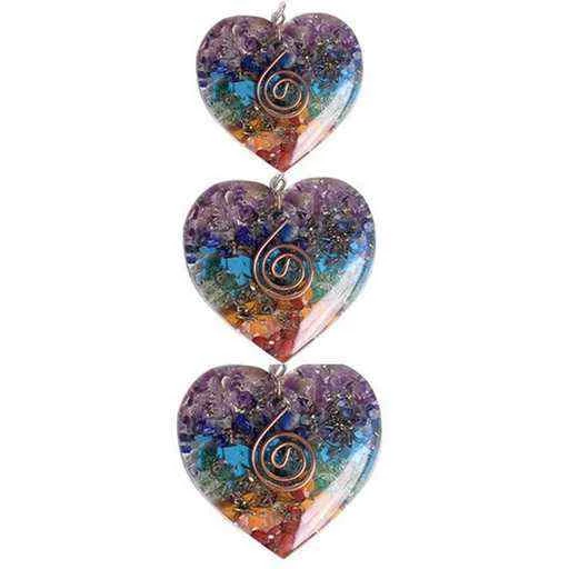 Orgonite ciondolo cuore policromo -- 4x4.2 cm