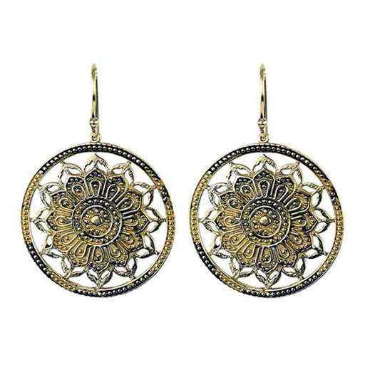 Orecchini - Mandala Loto - in bronzo dorato -- 3.5 cm