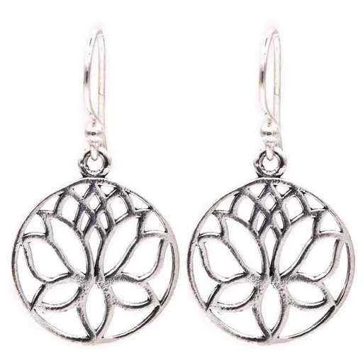Orecchini Loto in ottone color argento -- 1.8 cm