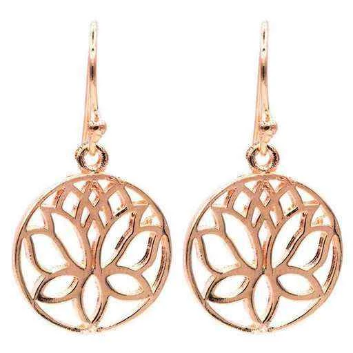 Orecchini Loto in ottone color oro rosa -- 1.8 cm