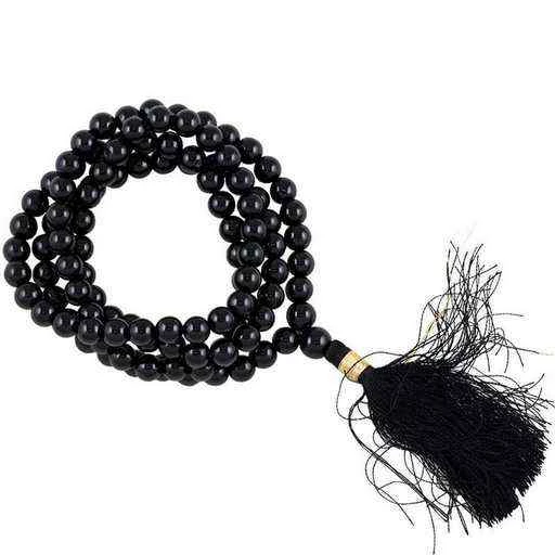 Mala 108 perle onice nero qualità AA -- 0.7 cm