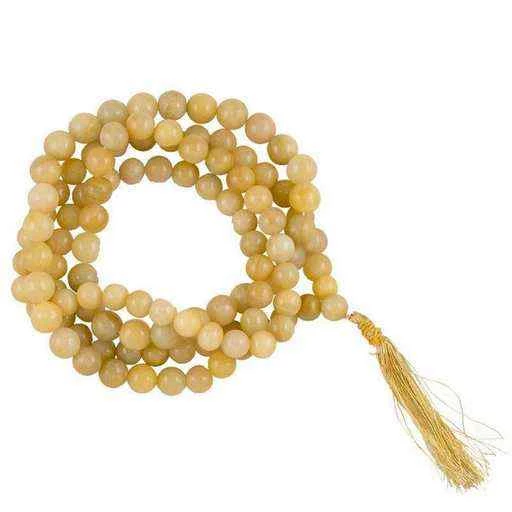 Mala Quarzo dorato 108 perle qualità AA -- 0.8 cm
