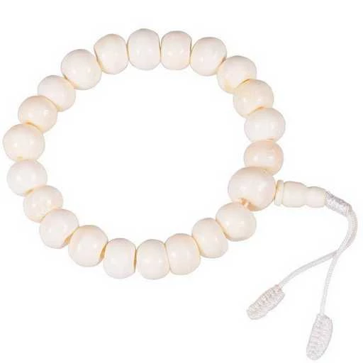 Mala in Osso bianco 21 grani -- 1 cm
