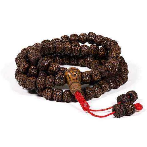 Mala in Rudraksha 108 grani lucidati -- 0.8 cm