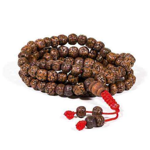 Mala in Rudraksha 108 grani lucidati -- 0.6 cm