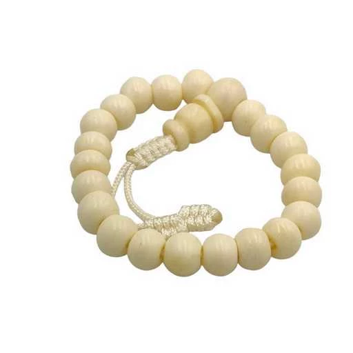 Mala in osso naturale 21 grani regolabile -- 0.8 cm