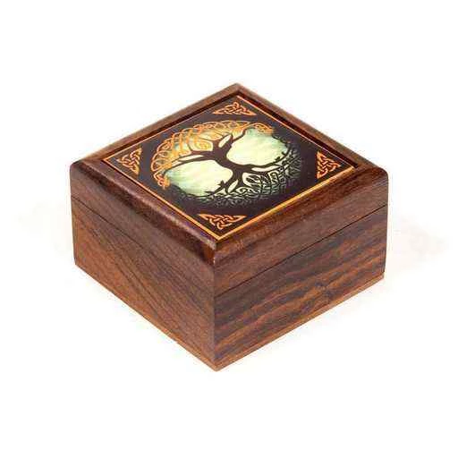 Scatola per gioielli Albero della vita -- 6.5x6.5x3.5 cm