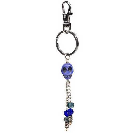 Portachiavi teschio blu -- 14 cm