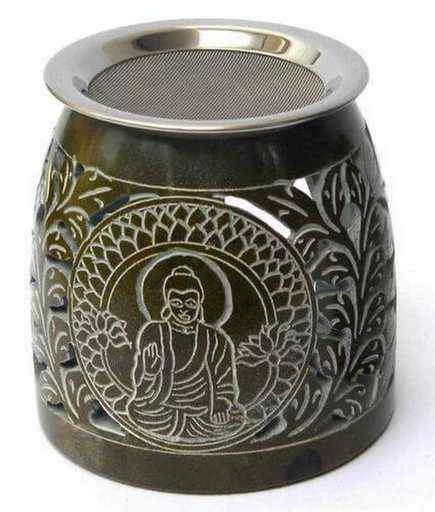 Brucia essenze/incenso pietra saponaria con Buddha -- 10 cm