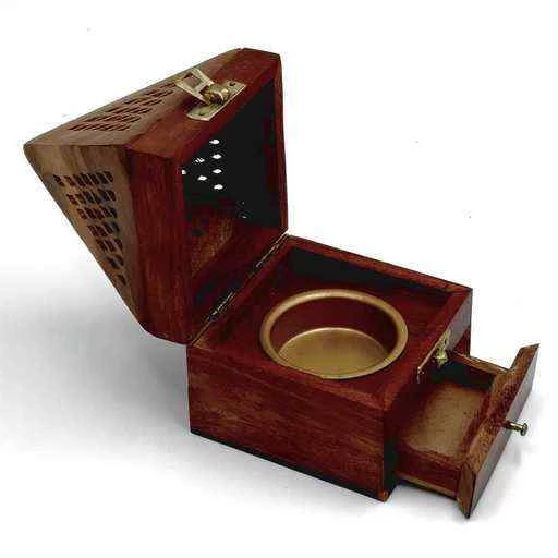 Porta incenso in legno a piramide per coni -- 10 cm