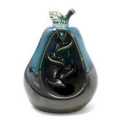 Incensiera in ceramica a flusso inverso backflow -- Pear burner -- 12x9.5x17cm