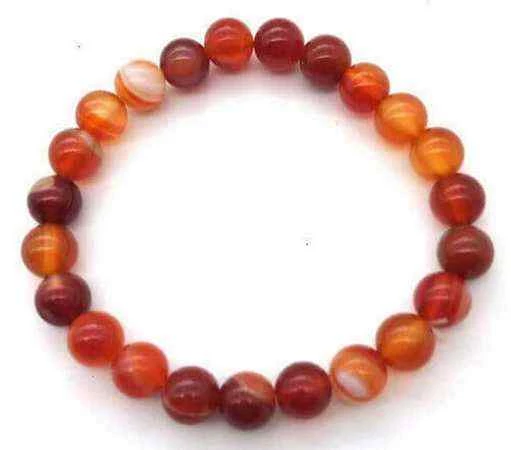 Bracciale Corniola perline 8mm