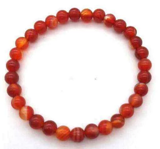 Bracciale Corniola perline 6mm
