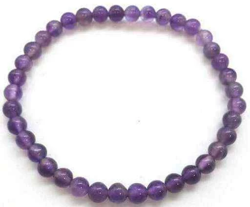 Bracciale 'Dark' con perle di ametista 4mm