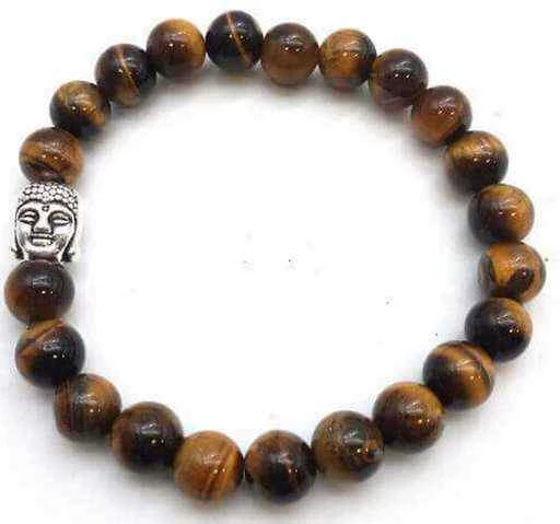Bracciale Occhio di Tigre & Buddha perline 8mm