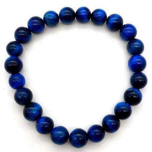 Bracciale Occhio di Tigre Blu perle 8mm