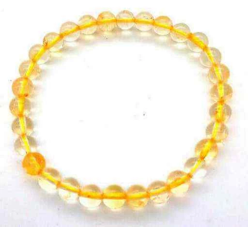 Bracciale Quarzo Citrino Naturale perline 6mm