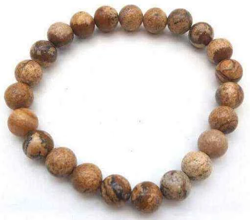Bracciale Diaspro Paesaggio perle 8mm