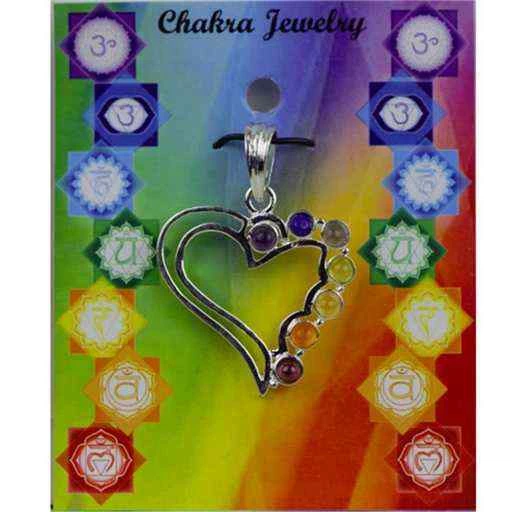Ciondolo Cuore delle Divinità dei Chakra in ottone argentato -- 3 Cm