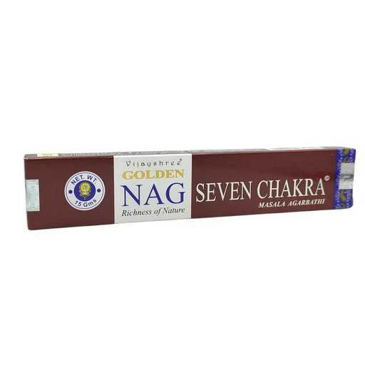 Incenso Vijayshree Golden Nag Seven Chakra -- 1 confezione da 15 g