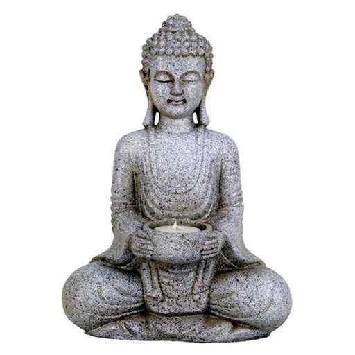 Buddha con portalumino color grigio