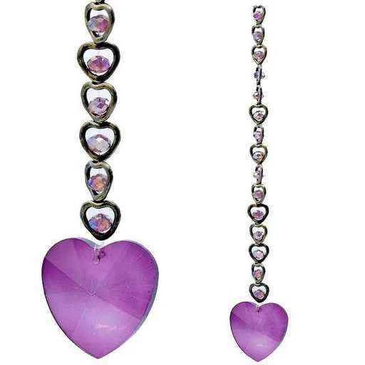 15 Cuori Feng Shui decorazione cristallo viola