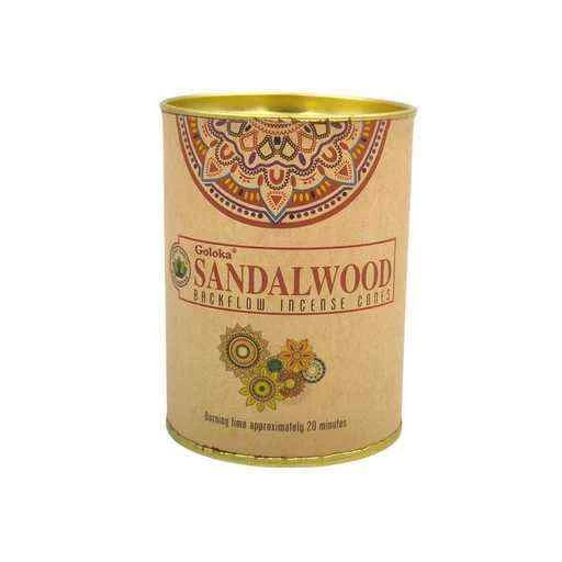 Coni Di Incenso indiano Goloka a flusso inverso backflow -- Sandalwood -- Confezione 18 coni