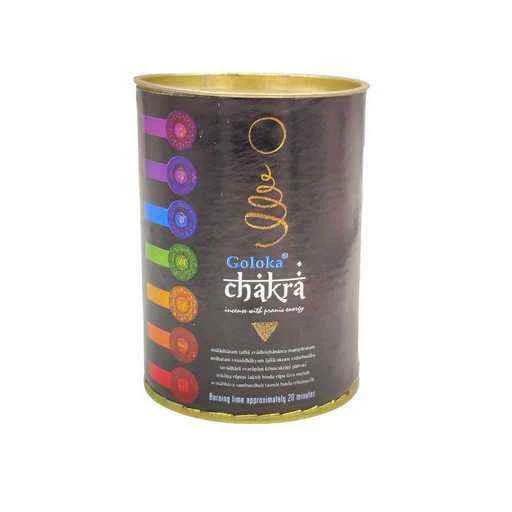 Coni Di Incenso indiano Goloka a flusso inverso backflow -- Chakra -- Confezione 18 coni